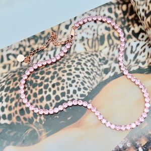 NWT 13" Pink CZ Rose Gold Choker Necklace